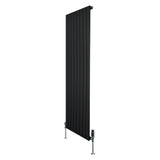 Flat Single Column Radiator & Valves – 1600mm x 560mm – Black