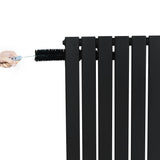 Flat Single Column Radiator & Valves – 1600mm x 560mm – Black