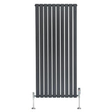 Flat Single Column Radiator – 1600mm x 700mm & Valves – Anthracite Grey