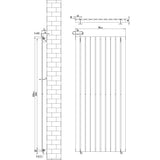 Flat Single Column Radiator – 1600mm x 700mm & Valves – Anthracite Grey