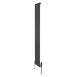 Flat Single Column Radiator & Valves – 1800mm x 280mm – Anthracite Grey