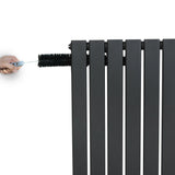 Flat Single Column Radiator & Valves – 1800mm x 280mm – Anthracite Grey