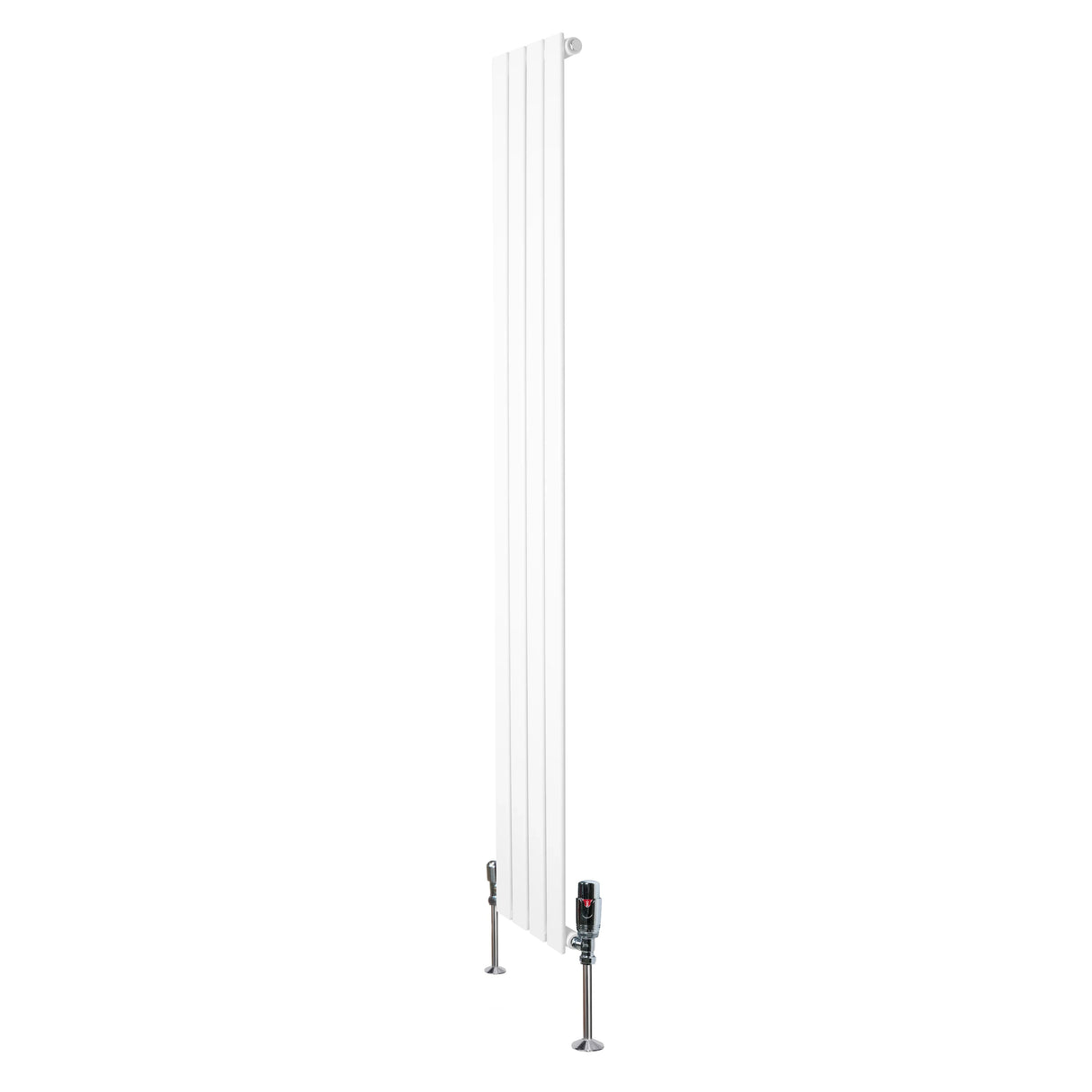Flat Single Column Radiator & Valves – 1800mm x 280mm – White