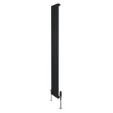 Flat Single Column Radiator & Valves – 1800mm x 280mm – Black