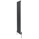 Flat Single Column Radiator & Valves – 1800mm x 420mm – Anthracite Grey