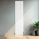 Flat Single Column Radiator & Valves – 1800mm x 420mm – White