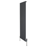 Flat Single Column Radiator & Valves – 1800mm x 560mm – Anthracite Grey