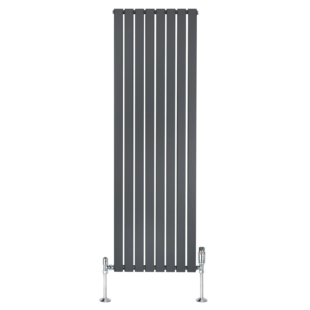 Flat Single Column Radiator & Valves – 1800mm x 560mm – Anthracite Grey
