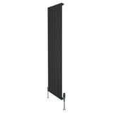 Flat Single Column Radiator & Valves – 1800mm x 560mm – Black