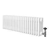 Traditional 4 Column Radiator & Valves - 300 x 1010mm - White