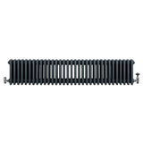 Traditional 4 Column Radiator & Valves - 300 x 1505mm - Anthracite Grey