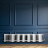 Traditional 4 Column Radiator & Valves - 300 x 1505mm - White