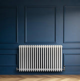 Traditional 4 Column Radiator & Valves - 600 x 1010mm - White