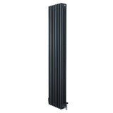 Traditional 4 Column Radiator & Valves - 1800 x 380mm - Anthracite Grey