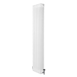 Traditional 4 Column Radiator & Valves - 1800 x 380mm - White