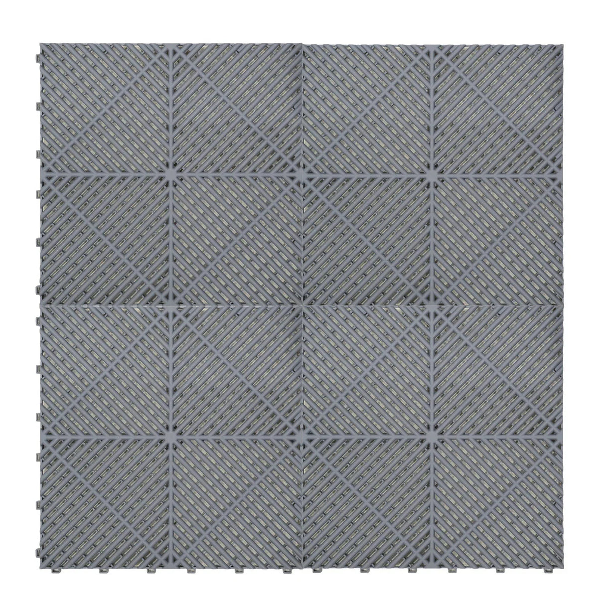 Vented Garage Floor Tiles x 120 With Edges - Grey