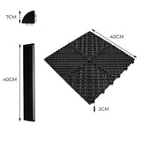 Vented Garage Floor Tiles With Edges – 90 Blue & 30 Black