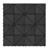 Vented Garage Floor Tiles x 225 With Edges - Black