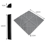 Vented Garage Floor Tiles x 225 With Edges - Grey