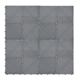 Hexagon LED Light & Vented Garage Floor Tiles x 120 With Edges - Grey