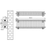 Traditional 4 Column Radiator - 300 x 1010mm - White
