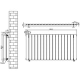 Flat Single Column Radiator - 600 x 1190mm - Black