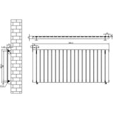 Flat Single Column Radiator - 600 x 1400mm - Anthracite Grey