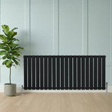 Flat Single Column Radiator - 600 x 1400mm - Black
