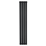 Flat Single Column Radiator - 1600 x 280mm - Black