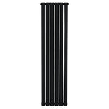 Flat Single Column Radiator - 1600 x 420mm - Black