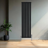 Flat Single Column Radiator - 1600 x 420mm - Black