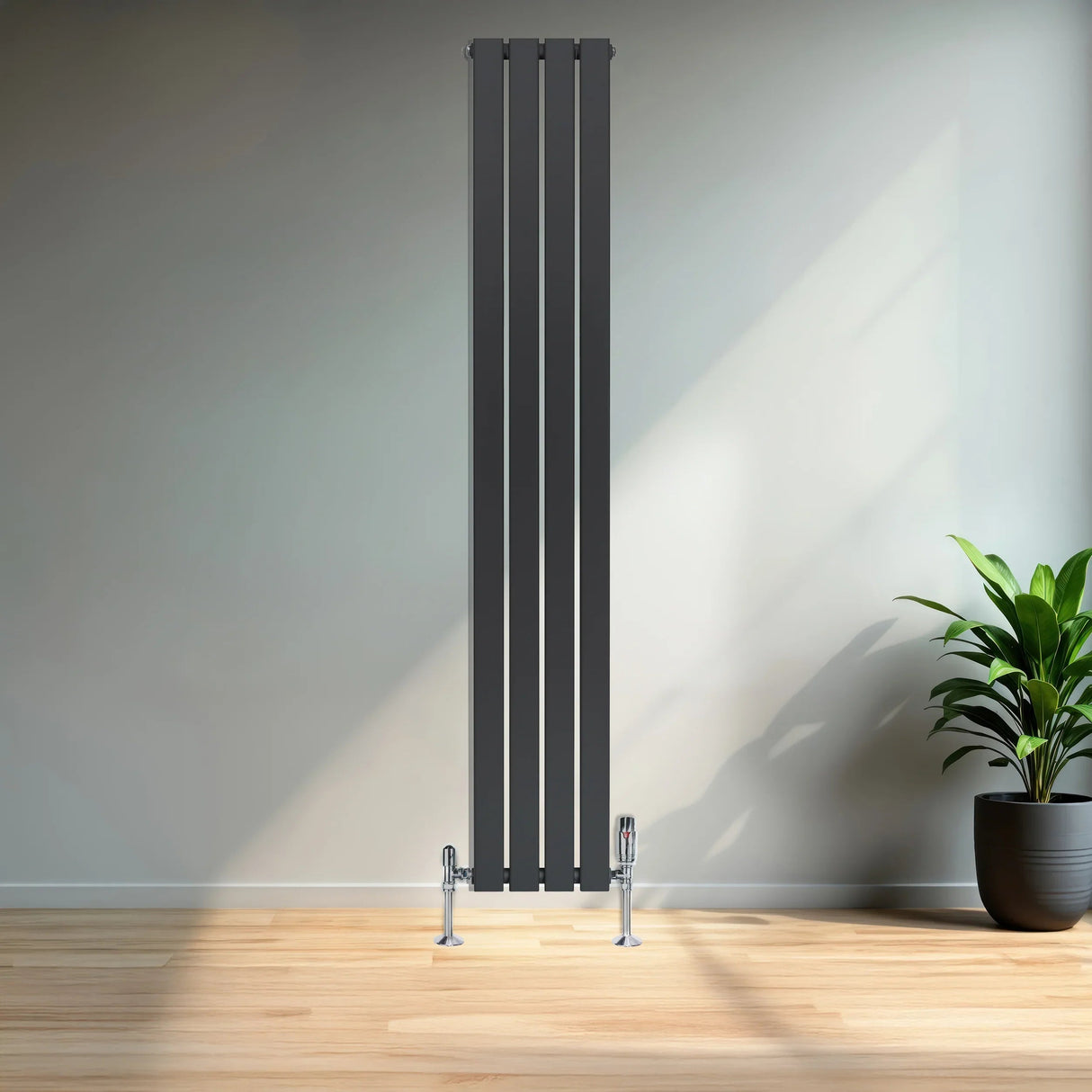 Flat Single Column Radiator - 1800 x 280mm - Anthracite Grey
