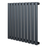 Oval Single Column Radiator - 600 x 600mm - Anthracite Grey