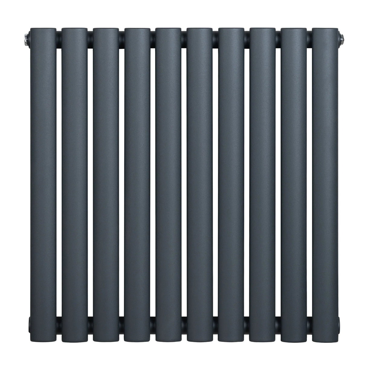 Oval Single Column Radiator - 600 x 600mm - Anthracite Grey