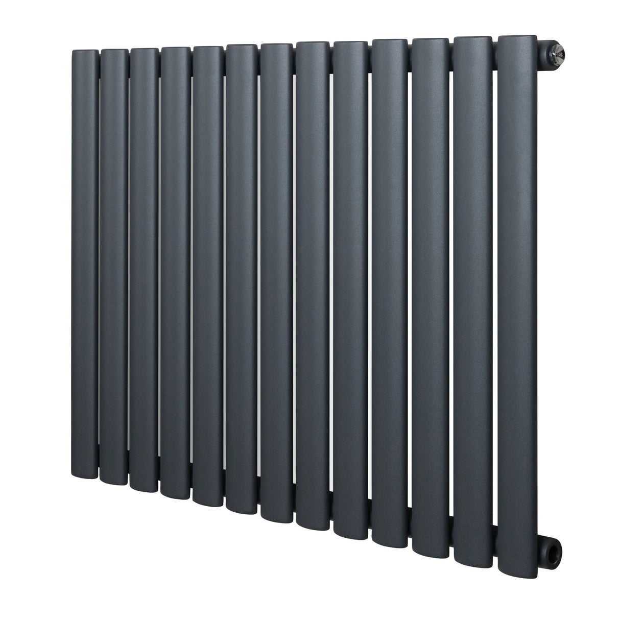 Oval Single Column Radiator - 600 x 780mm - Anthracite Grey