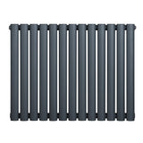 Oval Single Column Radiator - 600 x 780mm - Anthracite Grey
