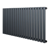 Oval Single Column Radiator - 600 x 1200mm - Anthracite Grey