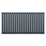 Oval Single Column Radiator - 600 x 1200mm - Anthracite Grey