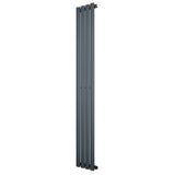Oval Single Column Radiator - 1600 x 240mm - Anthracite Grey