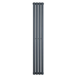 Oval Single Column Radiator - 1600 x 240mm - Anthracite Grey