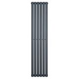 Oval Single Column Radiator - 1600 x 360mm - Anthracite Grey