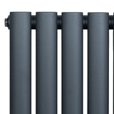 Oval Single Column Radiator - 1600 x 480mm - Anthracite Grey