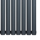 Oval Single Column Radiator - 1600 x 600mm - Anthracite Grey