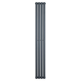 Oval Single Column Radiator - 1800 x 240mm - Anthracite Grey