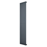 Oval Single Column Radiator - 1800 x 360mm - Anthracite Grey