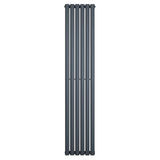 Oval Single Column Radiator - 1800 x 360mm - Anthracite Grey