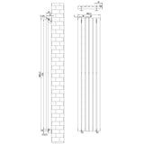 Oval Single Column Radiator - 1800 x 360mm - Anthracite Grey