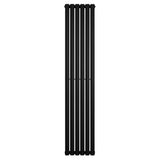 Oval Single Column Radiator - 1800 x 360mm - Black