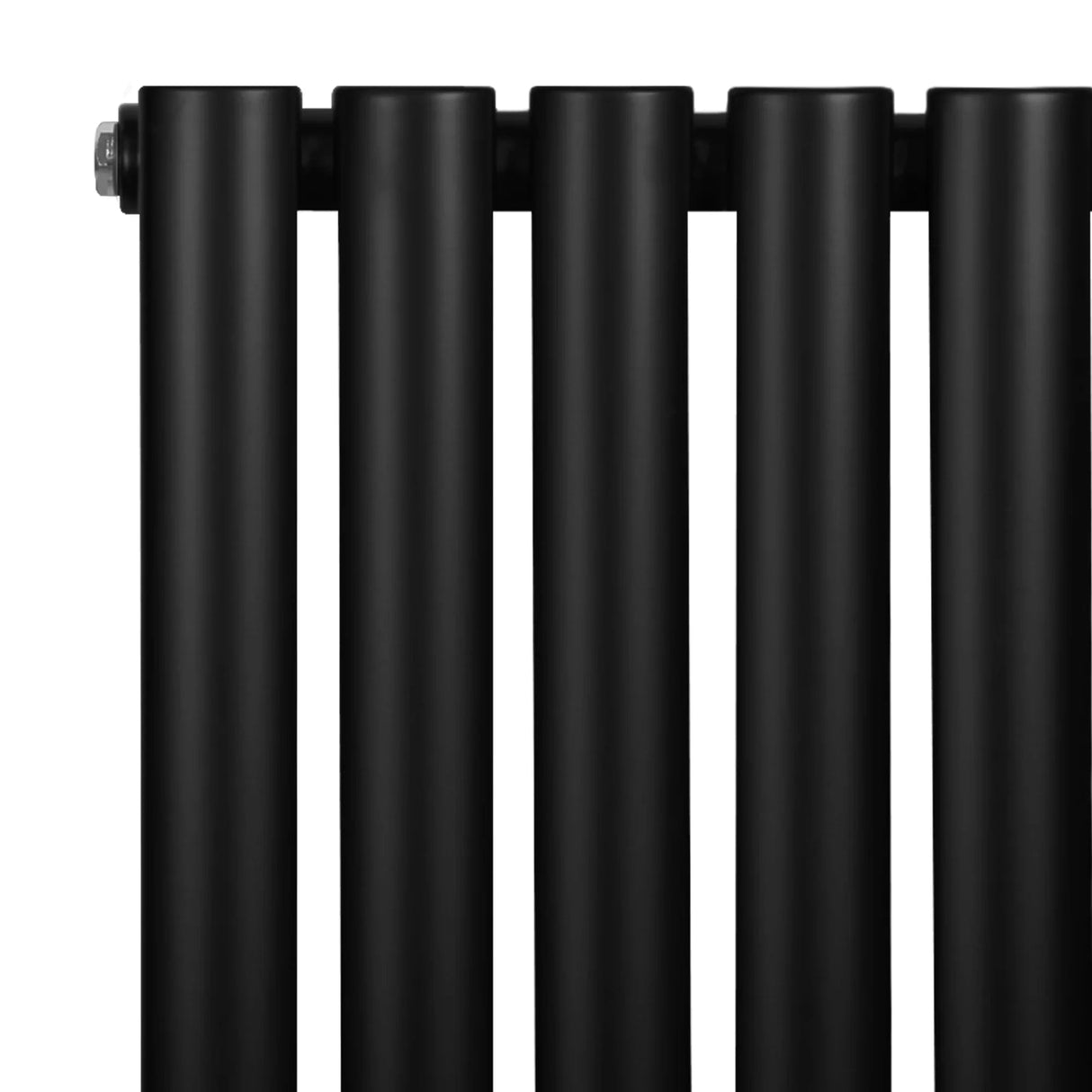 Oval Single Column Radiator - 1800 x 600mm - Black