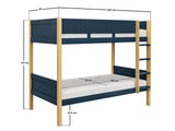 Flair Mateo Detachable Ribbed Bunk Bed Oak & Navy